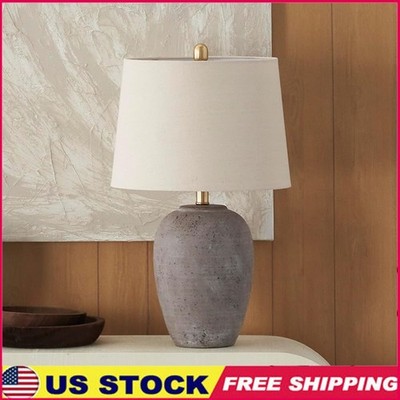 Vintage Farmhouse Table Light Rustic Ceramic 1-Way Rotary Switch Soft Glow New