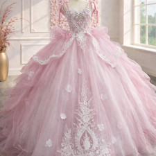 Pink Princess Quinceanera Dresses Sweetheart 15 16 Birthday Party Ball Gowns