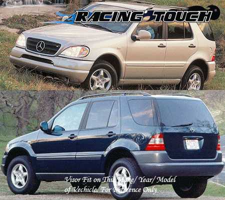 Dark Smoke Outside Mount Rain Guard 4pcs For Mercedes-Benz ML320 ML350 1998-2004 - Bild 7 von 7