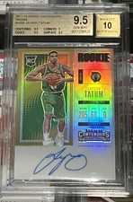 2017 JAYSON TATUM CONTENDERS PREMIUM SILVER PRIZM ROOKIE TICKET AUTO BGS 9.5 10!