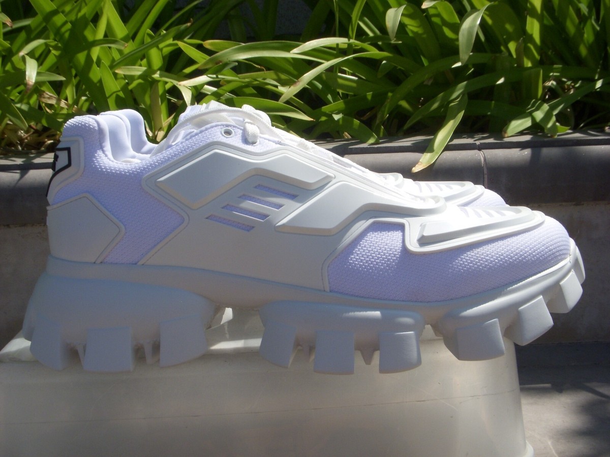 Prada CLOUDBURST THUNDER Lug-Sole Fabric Sneaker White M US9