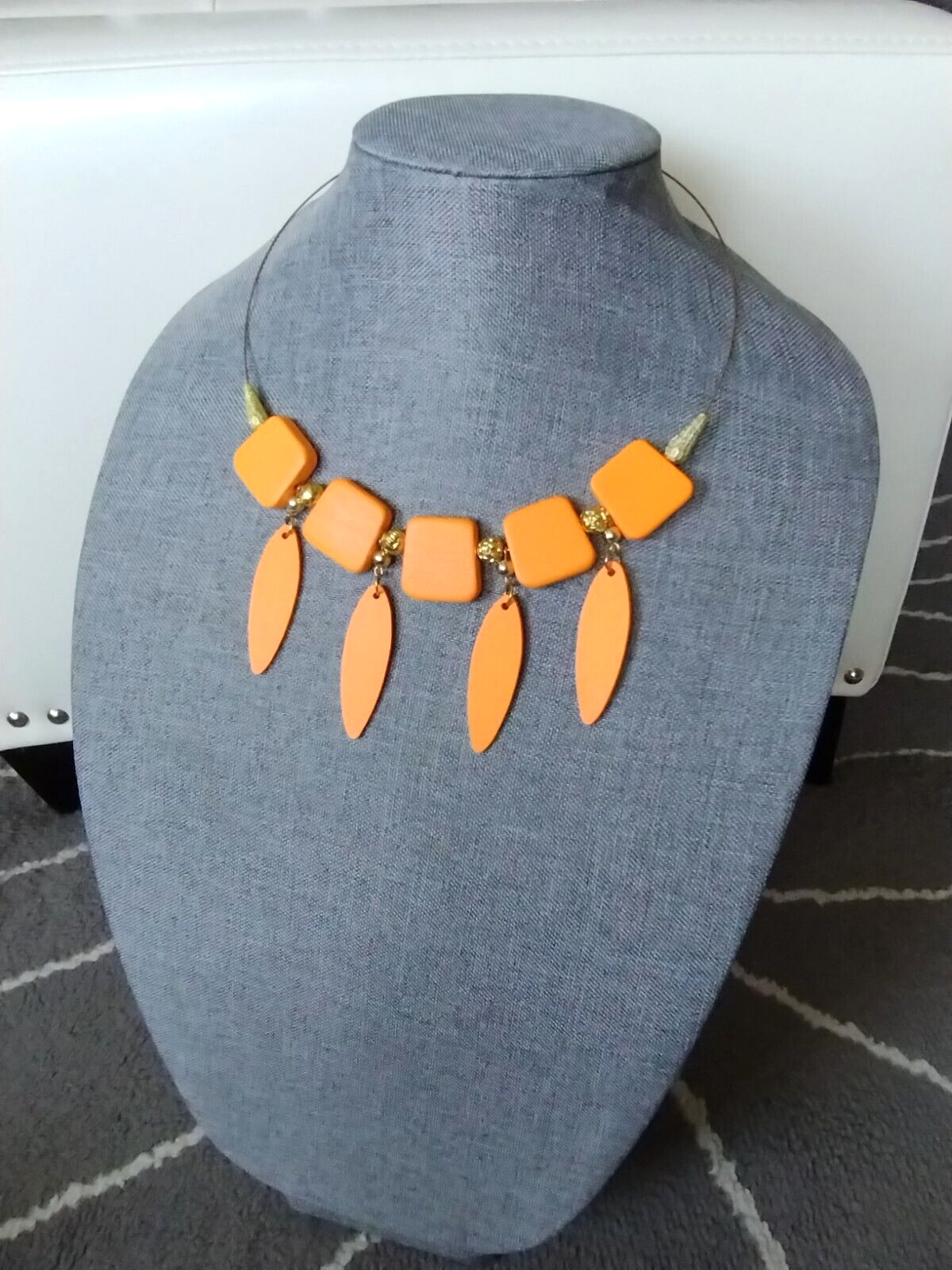 Modern Wooden Bib Necklace - image 5