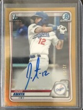 2020 Bowman Chrome Gold Refractor Auto Autograph Jacob Amaya Dodgers 32/50