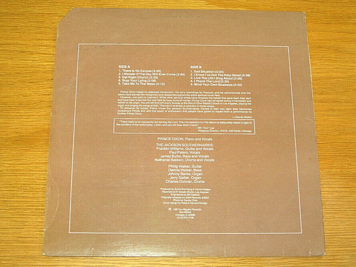 STEREO BLACK GOSPEL LP - PRINCE DIXON w/JACKSON SOUTHERNAIRES