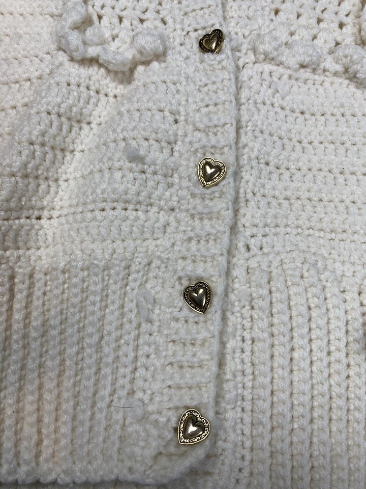 Vintage Knit Vests Handmade Lot Of 2 Blue And White Button Vest 80s 90s - Image 3 of 4