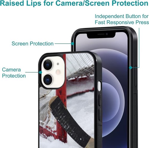 For iPhone SE XS XR Max 5 6 7 8 Plus Anti Fingerprint Love Ice Hockey Stick Puck - Picture 8 of 25