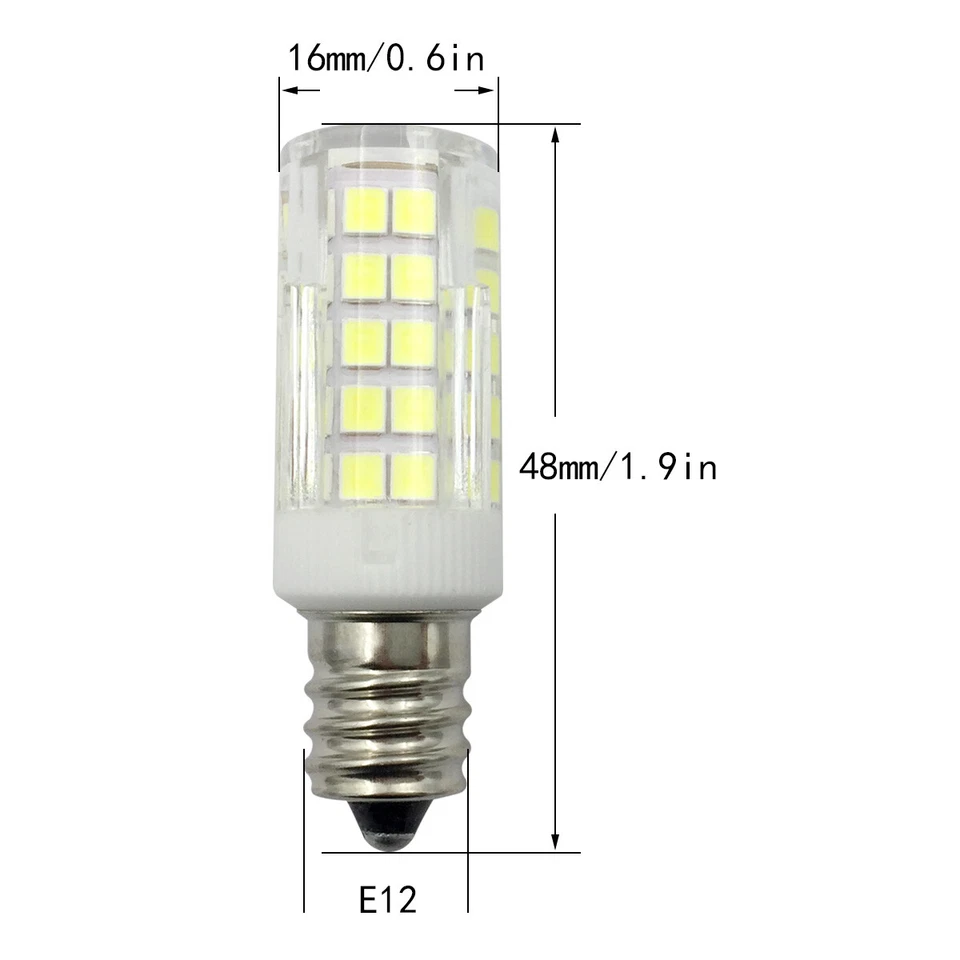 5pcs E12 Candelabra C7 64-2835 LED Lights Ceiling Fans Light Bulb Ceramics Lamp  - Image 2 of 4