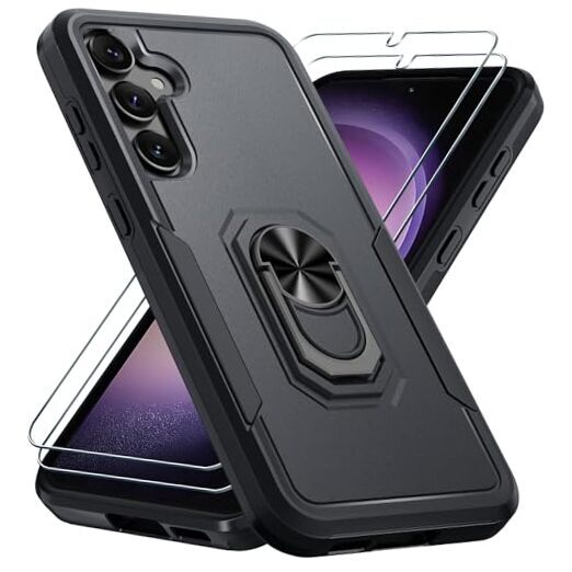 Janmitta Compatible with Samsung Galaxy S24 Case with S24(6.2 Inch) Black Matte