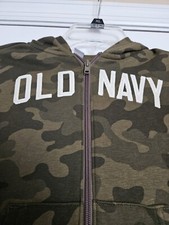Old Navy Gender-Neutral Logo Zip Hoodie Olive Camo for Kids Size S 6-7 NWT
