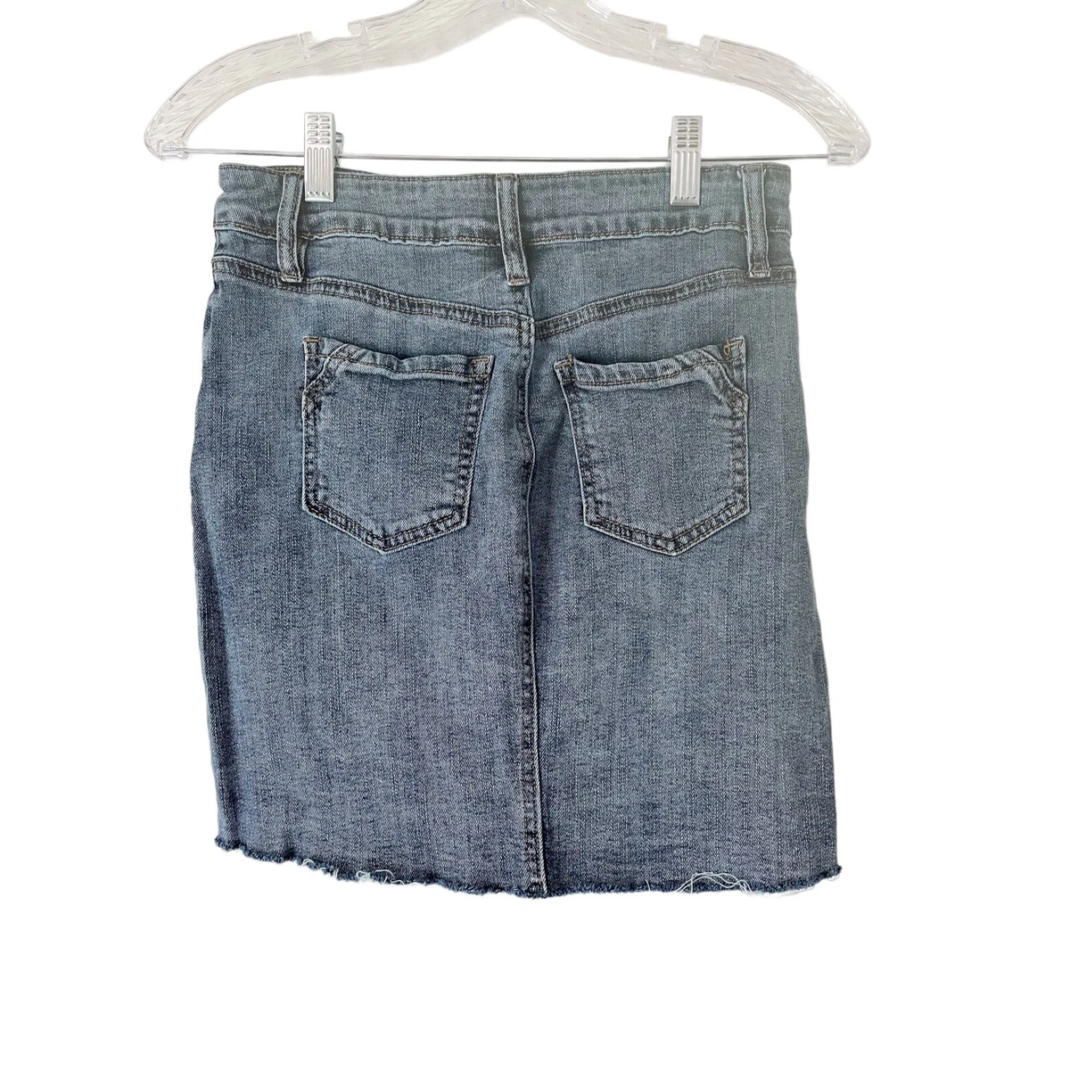 Rue 21 Button Front Distressed Stretch Denim Mini Skirt Juniors Size Small