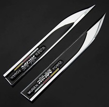 New Jdm 2pcs 3d Metal Black Mugen Power Blade Emblems Badge Sticker Civic Accord