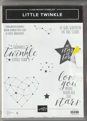 Stampin up Little Twinkle Cling Stamp Set in Case - USED