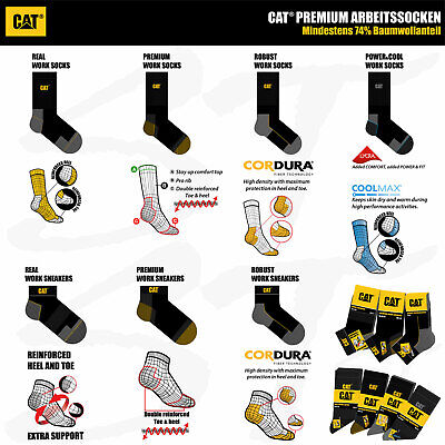 Kopen CAT® CATERPILLAR REAL WORK Herren Arbeitssocken Arbeits Sneaker Business Socken