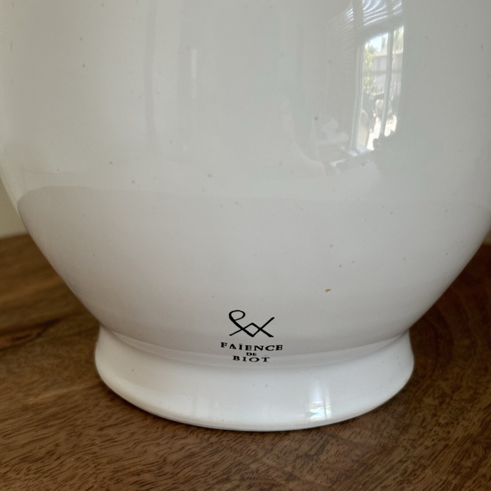 Faience De Biot Blue Tulip Vase French Country 7.5” Vintage Hand