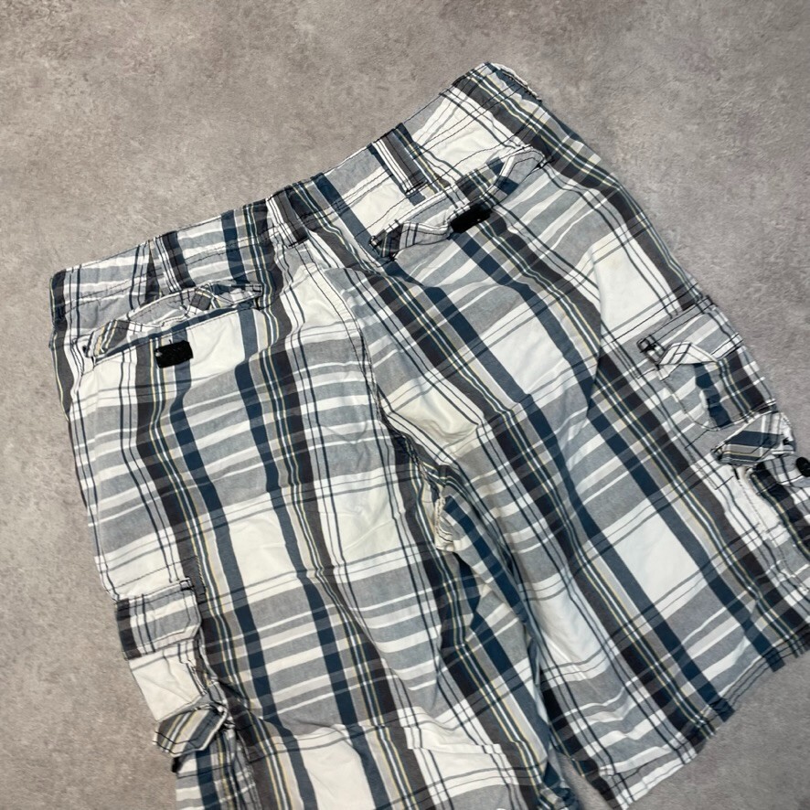 Lee Cargo Shorts Mens Baggy Checkered Vintage Summer Hiking Pant, Navy, 32" image 9