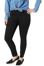 Denim & Co. Cozy Touch Denim Pull-On Jeggings Black