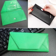 Fashion Women Leather Envelope Clutch Wallet Long Card Holder Purse Bag Handbag