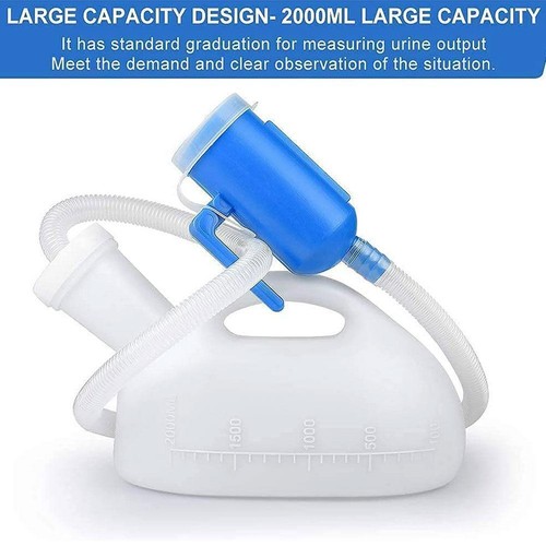 Urinal with Hose Bedpan Male~Urinal Urine Bottle Sealable with I1E7 - Zdjęcie 7 z 10