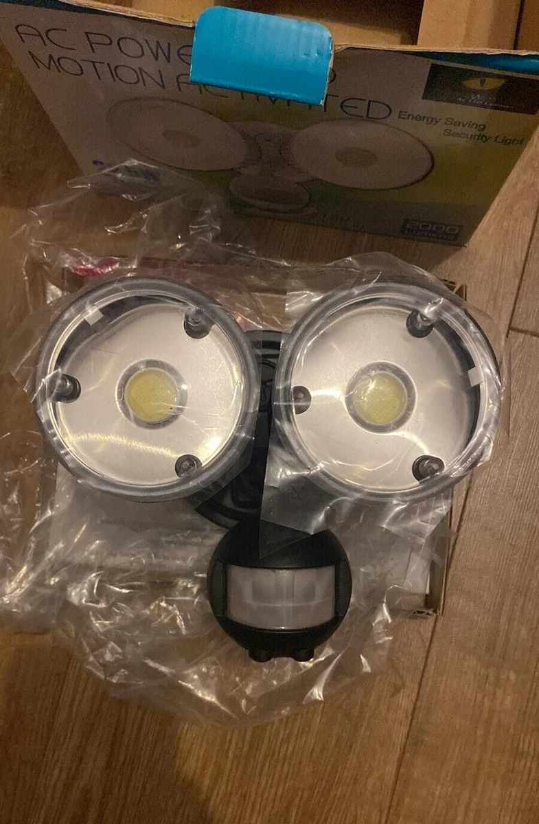 NightWatcher Twin Head Security Motion Activated LED Flood Light 2000 Lumens