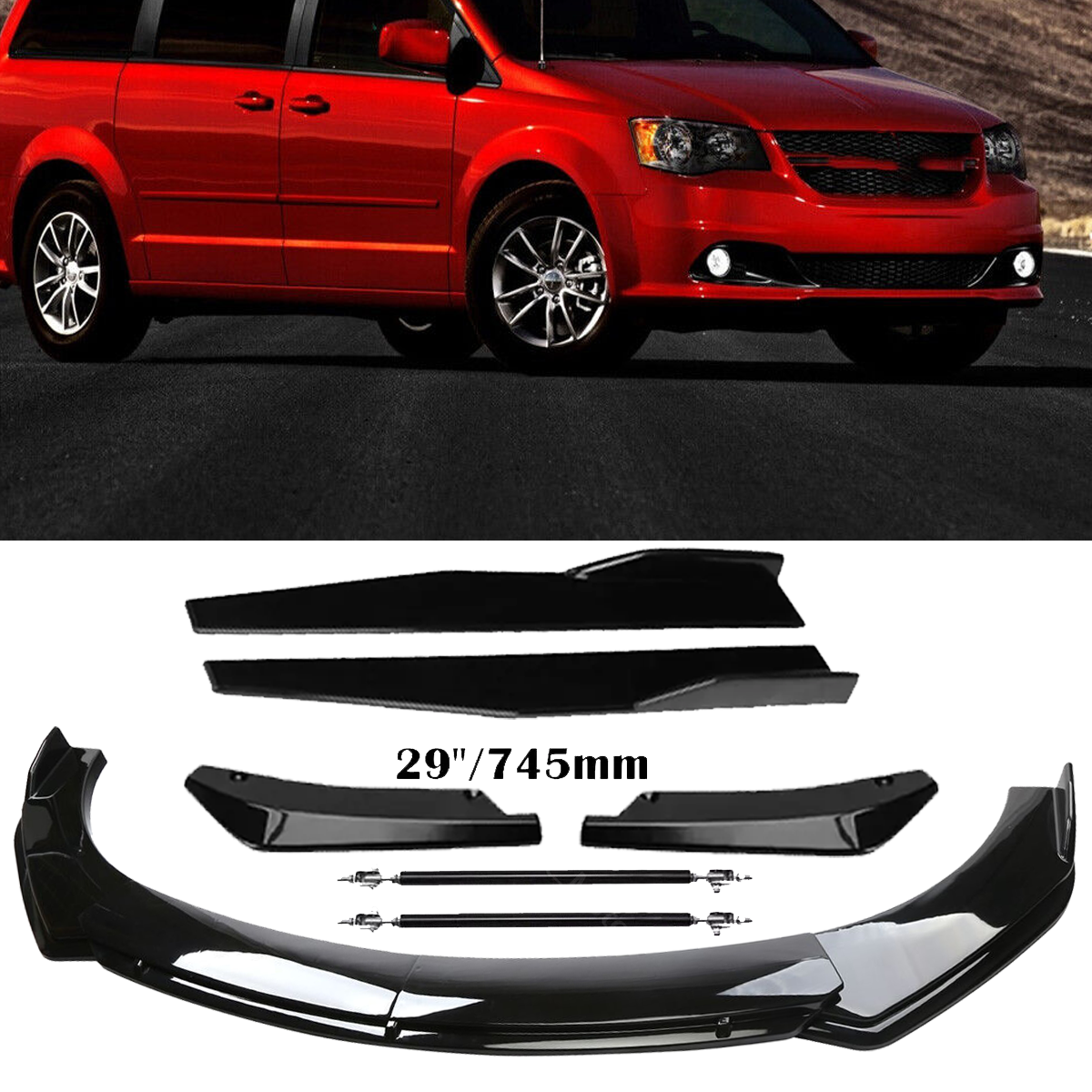 Dodge Grand Caravan Front Rear Bumper Lip Spoiler Splitter Side Skirt Body Kit