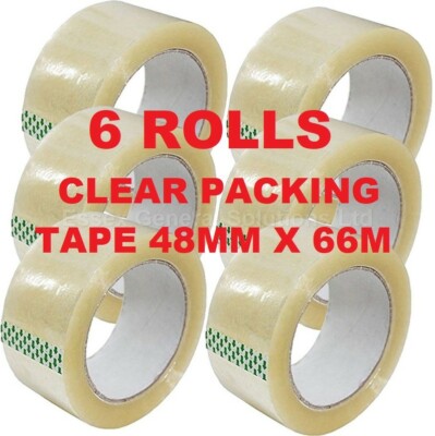 Clear Packing Parcel Tape 48mm X 66m Pack Of 6 - Foto 4