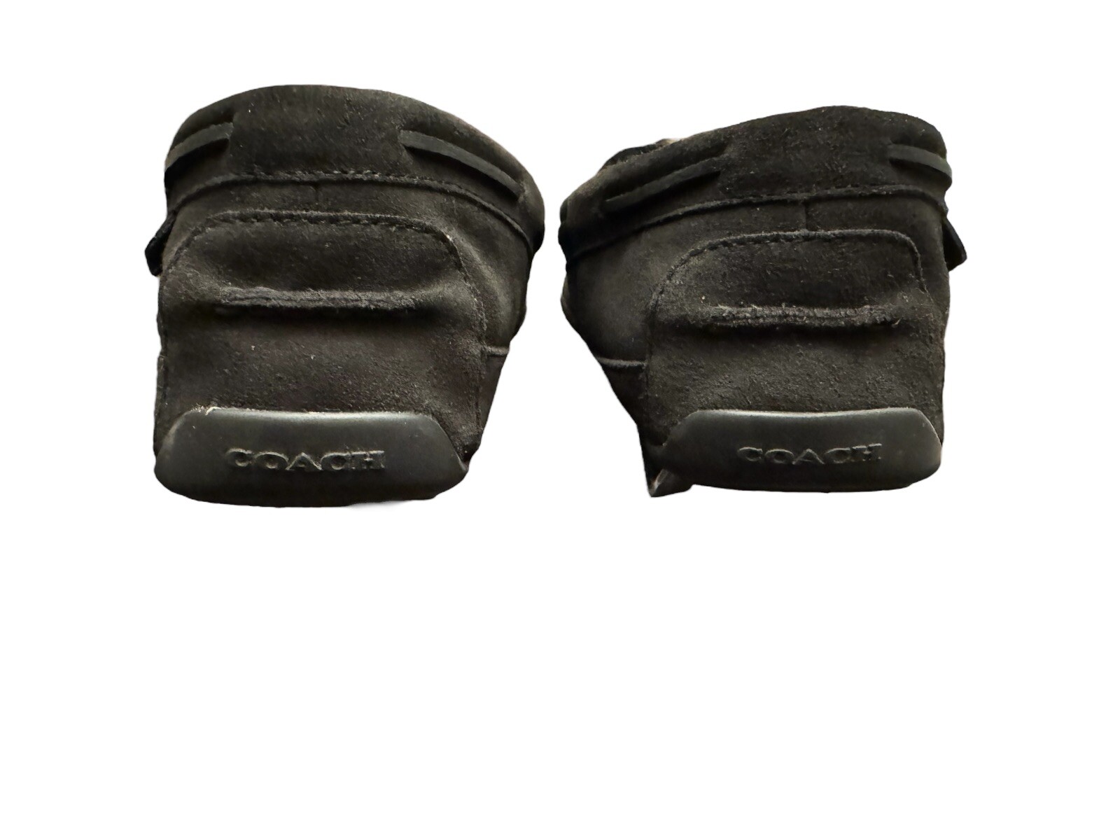 SAOLA Pantofole mocassino Coach uomo 9 5 D nere scamosciate foderate in shearling suola gomma ottime condizioni