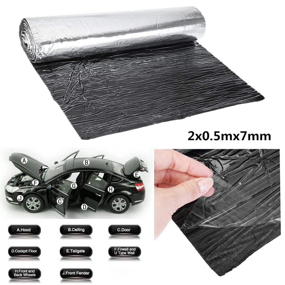 7MM Heat Shield Sound Deadener Car Insulation Thermal Noise Proof Mat Waterproof - Изображение 2 из 4
