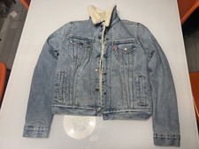 Levi  s Original Trucker Sherpa Jacket - Denim - Women  s Size XS - Free Ship 