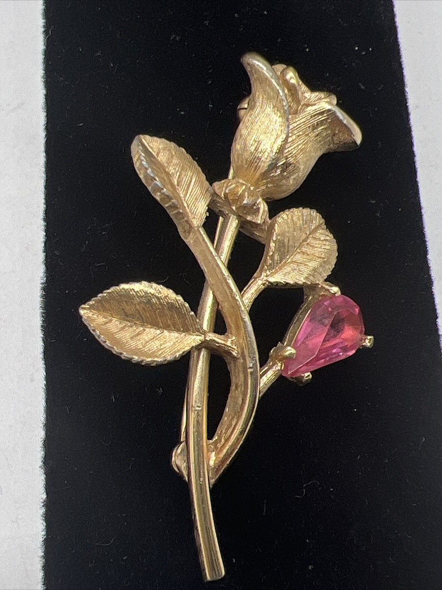 avon rose brooch