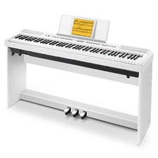 🎹Donner DEP-20 Digital Piano Keyboard with Furniture Stand 3-Pedal Unit | White