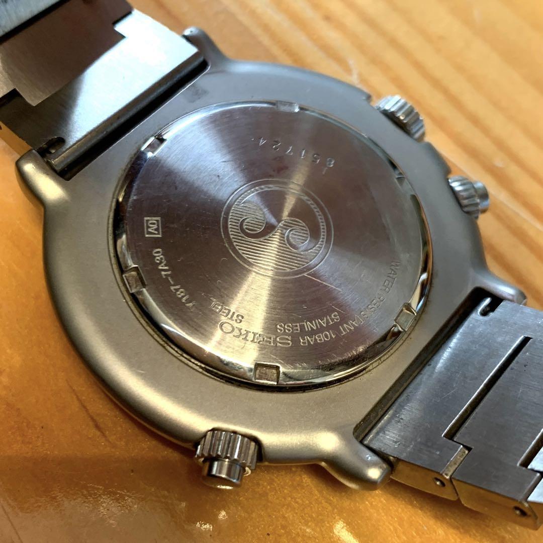 Seiko Chronograph Y187-7A30 Vintage Italian Tsuna St.Steel