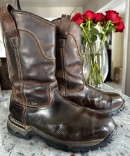 Irish Setter TWO HARBORS Men 11-inch Waterproof Leather Safety Toe Pull-on Boots