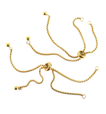 Gold Stainless Steel Box Chain Bracelet Base 480mm - 1mm - 1