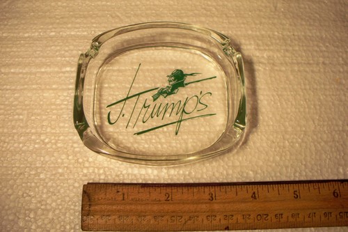 Vintage J. Trump's Glass Advertising Ashtray Trump Ash Tray