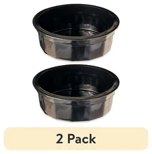 (2 pack) Vibrant Life Large Crock Dog Bowl, Black