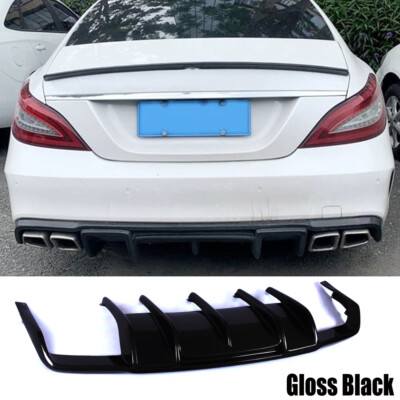 For Mercedes Benz W218 CLS550 CLS63 2012-14 Gloss Black Rear Bumper Diffuser Lip