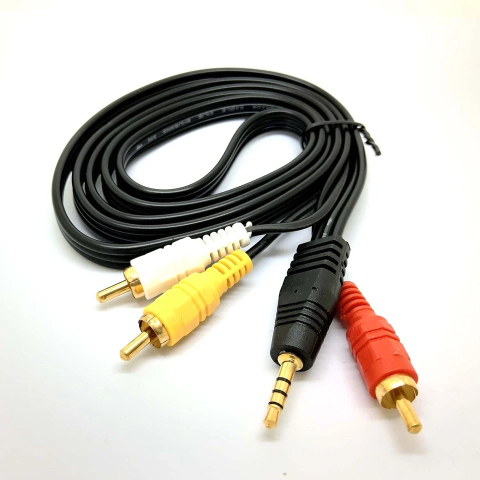 3.5mm to 3 RCA AV A/V TV Video Cable/Cord For Creative Zen MP3 MP4 Media Player - Image 4 of 4