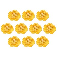 10-Pack Artificial Peonies Heads, Silk Faux Rose Head for DIY 8cm, Yellow 