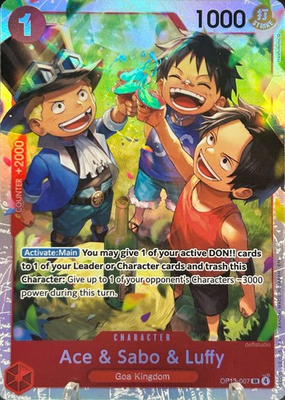 #ad • Ace amp; Sabo amp; Luffy • OP13 007 SR Carrying On His Will Holo Foil One Piece TCG $2.99