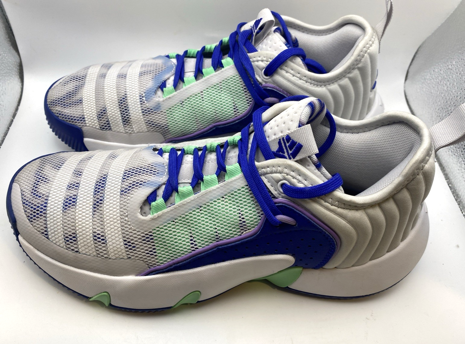 SAOLA Scarpe Adidas Trae Young Unlimited Uomo TG 7 Bianco Blu Verde HQ1019