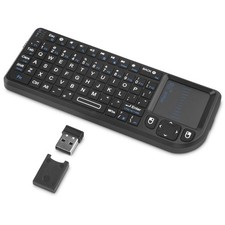 Rii Mini 2.4G Bluetooth Keyboard with Backlit and Touchpad for mini, black