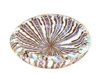 Vintage Mid Century Barovier and Toso Murano Glass Bowl Tray Latticino Ribbons