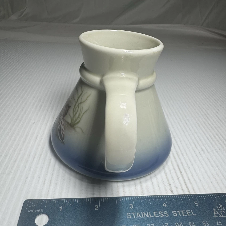 Taza de viaje Beach Ocean Seashells cerámica algas base ancha sin derrames Otagiri de colección Foto 2 de 4