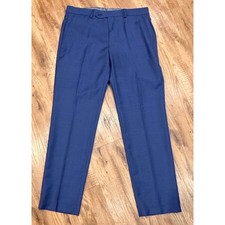 Michael Kors Malone Mens Navy Wool Blend Stretch Classic Fit Dress Pants 32x30