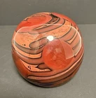 Blenko Glass Paperweight - Red Pink Swirl