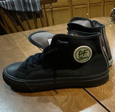 P.F. Flyers Men's Black High Top Canvas Lace-Up Sneakers Rubber Sole