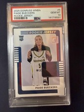 #5 Paige Bueckers 2025 Donruss WNBA MEM Dallas Wings Rookie Jerseys PSA 10