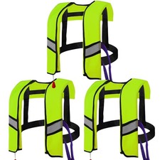 3-Pack 150N Automatic Inflatable Life Jacket   Adjustable Nylon Swim Vest