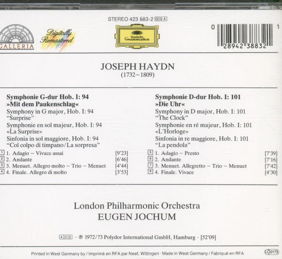 4238832 Eugen Jochum / London Philharmonic Orchestra Haydn - Symphonien Nr. 94 - Bild 2 von 3