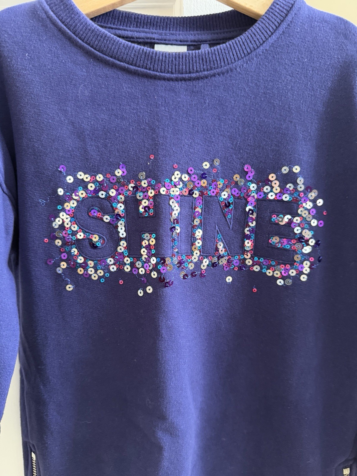 Next Girls Purple Shine Jumper 4 Years Excellent Condition image 2